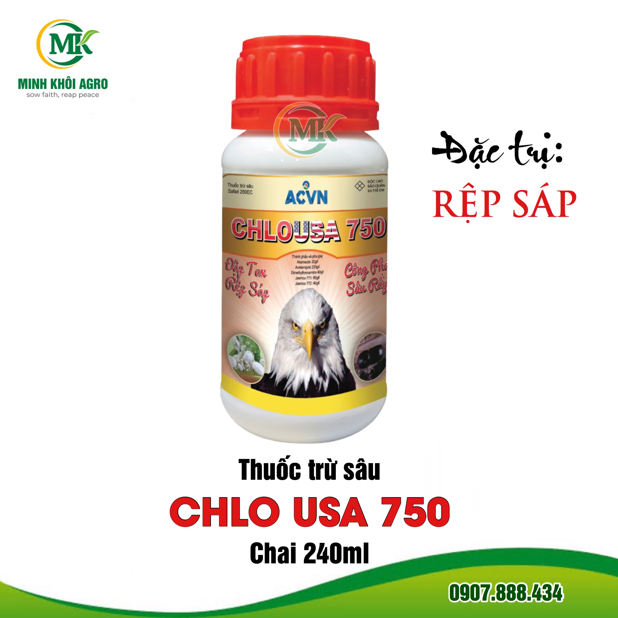 Thuốc đặc trị rệp sáp CHLO USA 750 - Chai 240ml